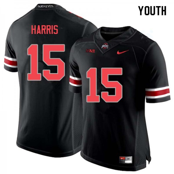 Ohio State Buckeyes #15 Jaylen Harris Youth University Jersey Blackout